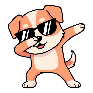 Serin Dans Eden Köpek Güneş Gözlüklü Poz Veriyor