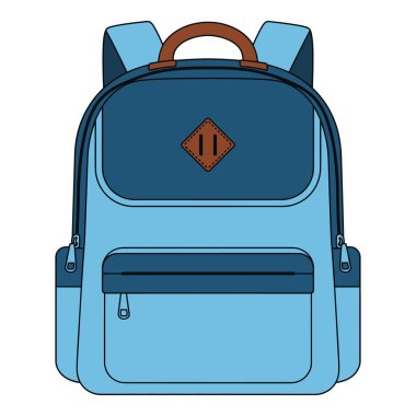 Günlük Maceralar İçin Kahverengi Aksanlı Zarif Mavi Sırt Çantası