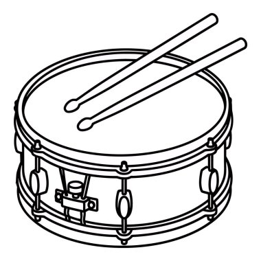 Müzikal ritim ve performans için bateri takımı ve sopalar