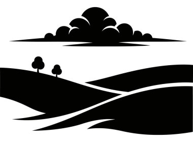 Dramatik Bulutların Altında Yuvarlanan Tepeler Şekillendirilmiş Manzara