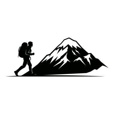 Maceraperest Yürüyüşçü Karlı Dağları Geziyor Açık Hava Hareketi sırasında Dağları Kapladı