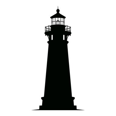 İkonik Deniz Feneri Silueti Ufuk Kılavuzu Gemilerine Karşı Güvenli Bir Yuvada Duruyor