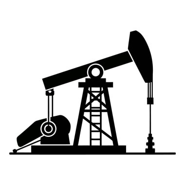 Klasik Petrol Kuyusu Pompalama Birimi Enerji Endüstrisi Tasarımı Silüeti
