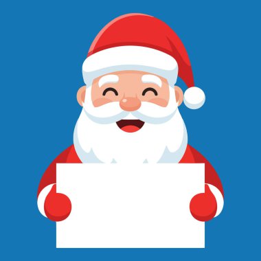 Neşeli Noel Baba Mesajın için Beyaz Tabelayı Tutuyor