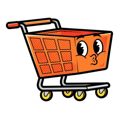 Tuhaf Portakal Alışveriş Arabası Karakteri, Şaşı Gözlü ve Öpüşen Suratlı