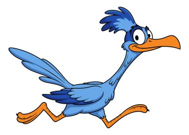 Hızlı Mavi Çizgi Film Kuşu Çölde Koşuyor