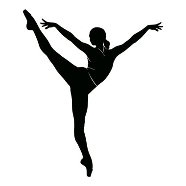 Zarif Balerin Genişletilmiş Bacaklı Zarif Dans Pozu Veriyor