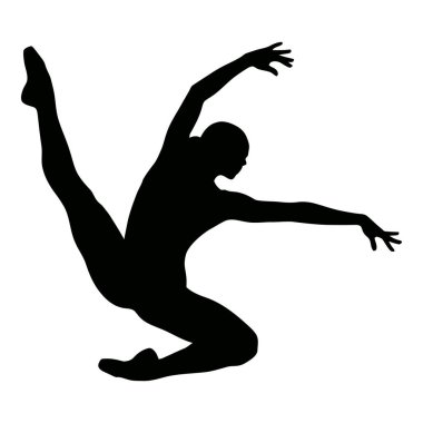 Zarif Bale Dansçısı Silueti Havada Dinamik Bir Poz Veriyor