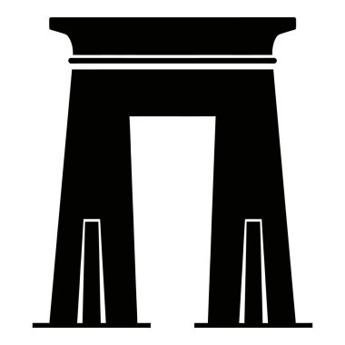 Eski bir kapı ya da kemer yolunun siyah beyaz çizimi. Tarihi, mimari veya tasarım projeleri için uygundur.