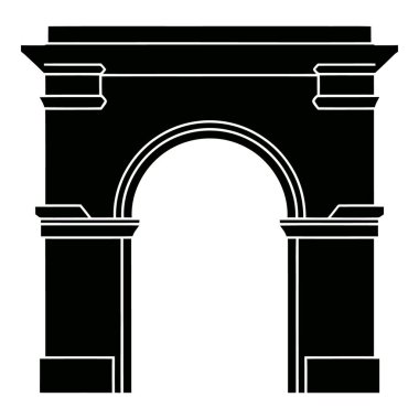 Klasik kemer yolu silueti, tasarım elementleri veya mimari çizimler için mükemmel.