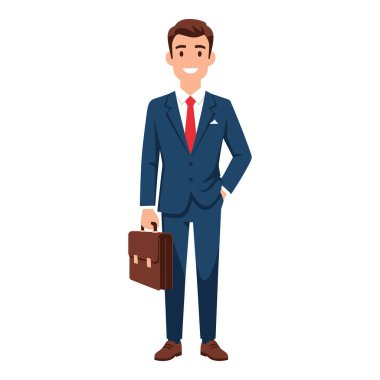 Profesyonel İşadamı Evrak Çantası Bekliyor İş Toplantısına Güvenle Hazır