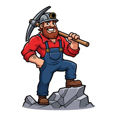 Kazmayla Çalışkan Madenci Bir Madencilik Operasyonunu Temsil Eden Kayalarda Gururla Duruyor