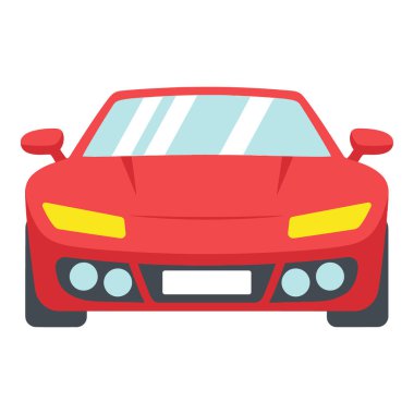 Parlak Kırmızı Spor Araba Yol Hız ve Performans İçin Hazır