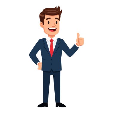 Gülümseyen İşadamı Onay ve Başarı Hareketini Başparmağıyla Gösteriyor