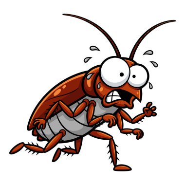 Hamamböceği Korkusu Hamamböceği Haşere Kontrol Konsepti için Hızlı Çizgi Film Çizimi