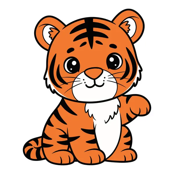 Sevimli Bebek Kaplan Dalgalanan Merhaba Çizgi Film Karakteri Tasarımı