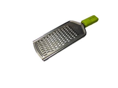 Paslanmaz çelik rende beyaz arka plan üzerinde