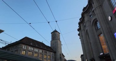 St.Gallen 'deki eski kasabanın İsviçre manzarası.