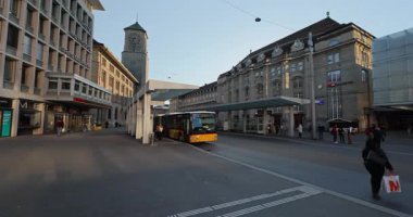 St.Gallen 'deki eski kasabanın İsviçre manzarası.