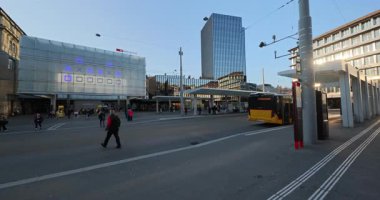St.Gallen 'deki eski kasabanın İsviçre manzarası.