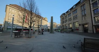 St.Gallen 'deki eski kasabanın İsviçre manzarası.
