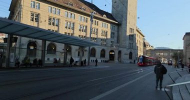 İsviçre 'deki eski kasaba St. Gallen' de yürüyüş turu.