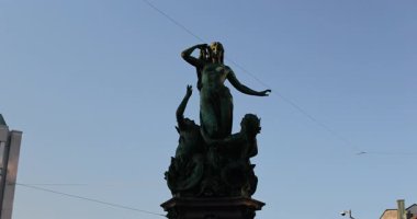 St.Gallen 'deki eski kasabanın İsviçre manzarası.
