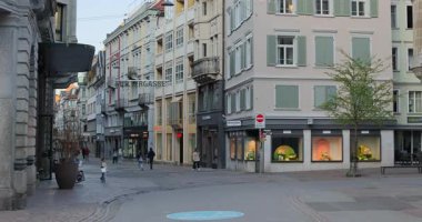 St.Gallen 'deki eski kasabanın İsviçre manzarası.