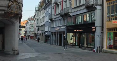 St.Gallen 'deki eski kasabanın İsviçre manzarası.
