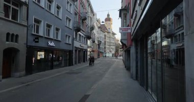 St.Gallen 'deki eski kasabanın İsviçre manzarası.