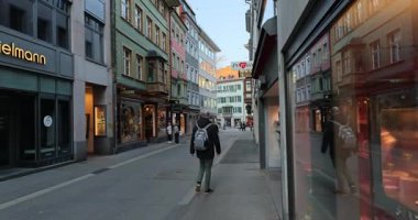 St.Gallen 'deki eski kasabanın İsviçre manzarası.