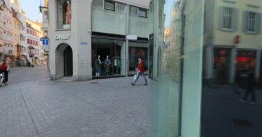 St.Gallen 'deki eski kasabanın İsviçre manzarası.