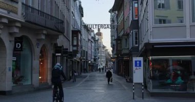 St.Gallen 'deki eski kasabanın İsviçre manzarası.