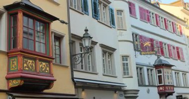 St.Gallen 'deki eski kasabanın İsviçre manzarası.