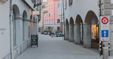 St.Gallen 'deki eski kasabanın İsviçre manzarası.