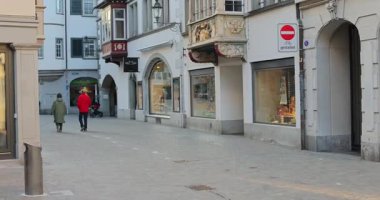 St.Gallen 'deki eski kasabanın İsviçre manzarası.