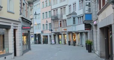 St.Gallen 'deki eski kasabanın İsviçre manzarası.