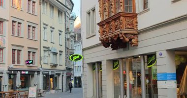 St.Gallen 'deki eski kasabanın İsviçre manzarası.