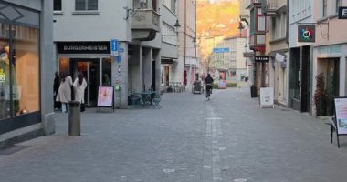 St.Gallen 'deki eski kasabanın İsviçre manzarası.