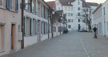 St.Gallen 'deki eski kasabanın İsviçre manzarası.
