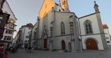 St.Gallen 'deki eski kasabanın İsviçre manzarası.