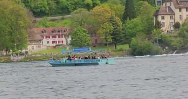 Ormanda güzel bir şelale Rheinfall 8k ultra hd