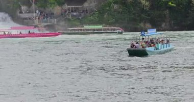 Ormanda güzel bir şelale Rheinfall 8k ultra hd