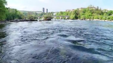 Ormanda şelalesi olan bir nehir