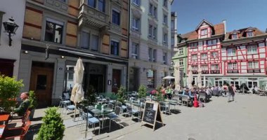 Tarihi St.Gallen şehrinin eski kasaba meydanı 8k ultra HD