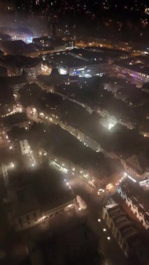 Kar yağan gece şehri St, Gallen