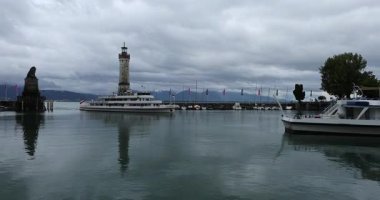 Lindau 8k ultra HD görüntü Lindau şehir, bulutlu bir gün 