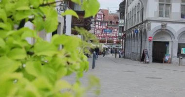 St. Gallen şehrinin sokak manzarası 8k ultra HD