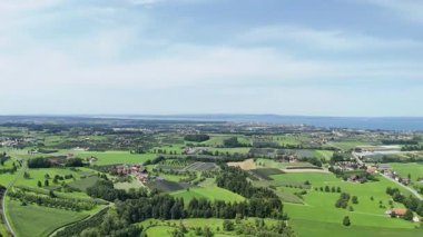 İsviçre Bodensee şehrinin hava görüntüsü 