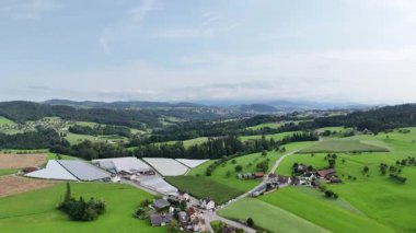 İsviçre Bodensee şehrinin hava görüntüsü 